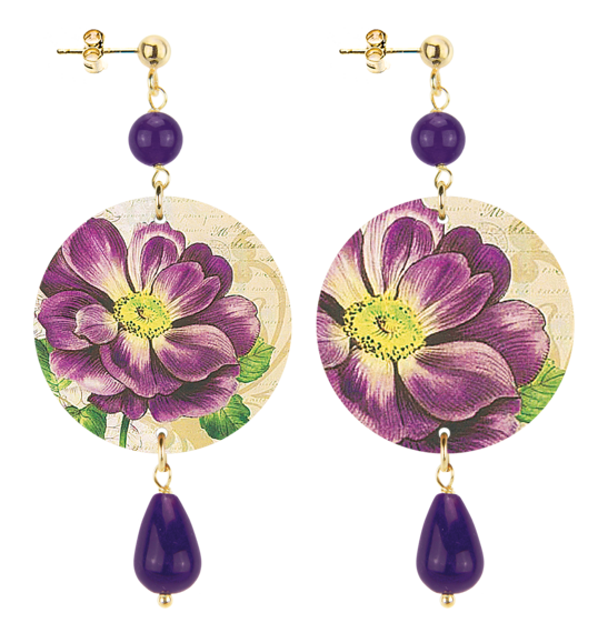 Orecchini Fiore Piccolo Viola - Lebole Maison